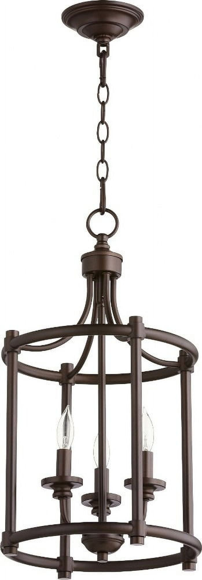 Quorum Lighting Rossington 3-Light Entry Pendant, Oiled Bronze, 12W x 21.5H, Dry Rated