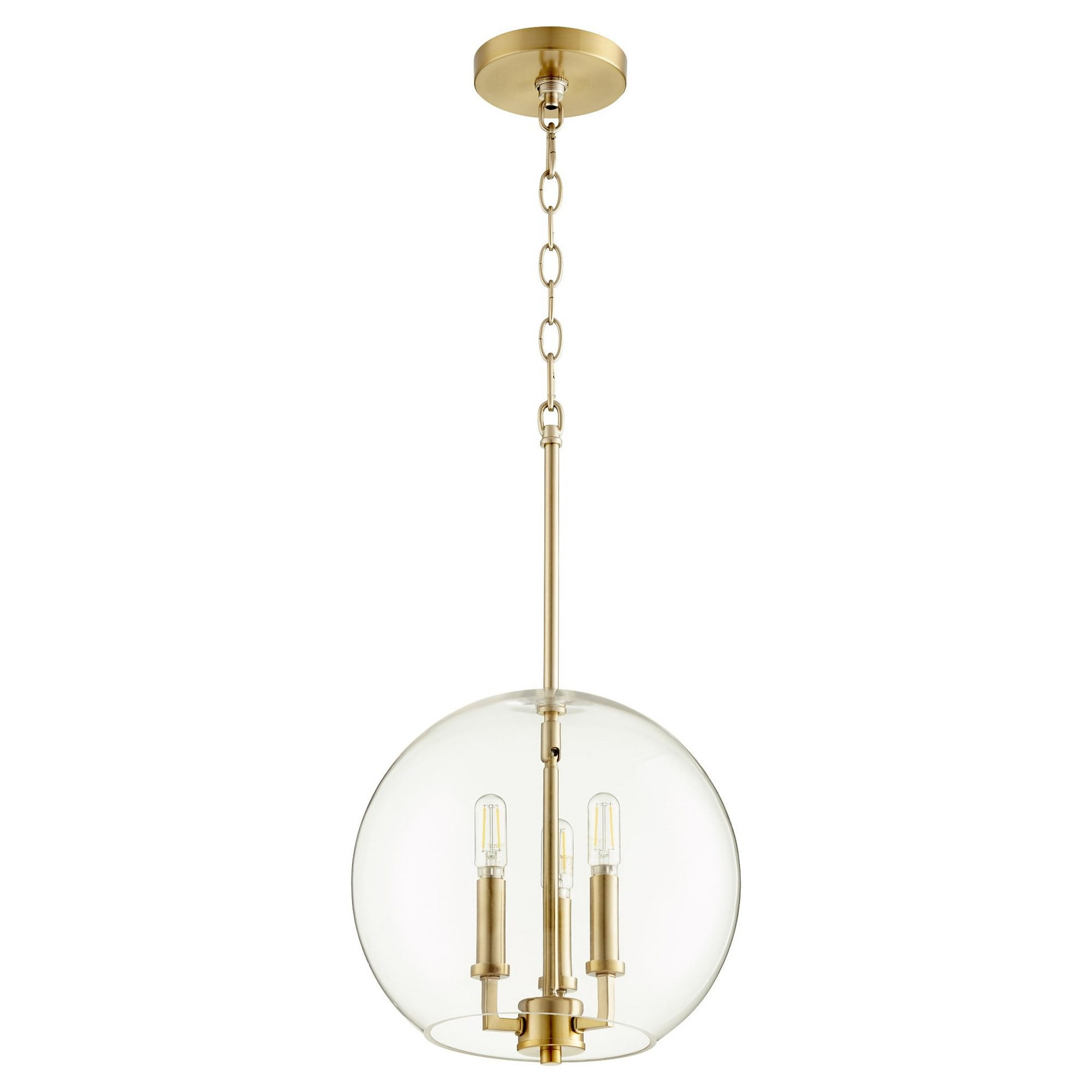 Quorum Lighting 3 - Light Pendant in  Aged Brass
