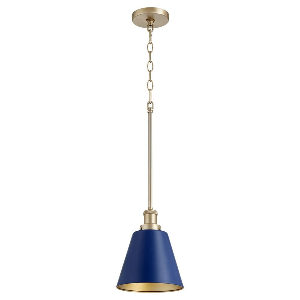 Quorum Lighting 1 - Light Pendant in  Blue/Aged Brass