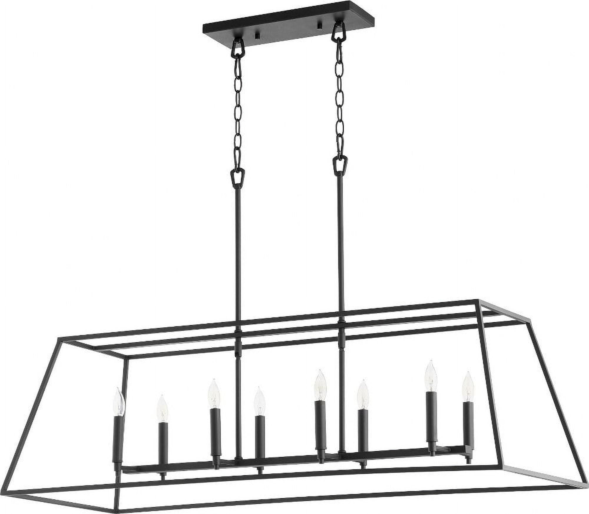 Quorum Lighting Gabriel 8-Light Linear Pendant, Noir Finish, 44.5 Length, Dry Rated