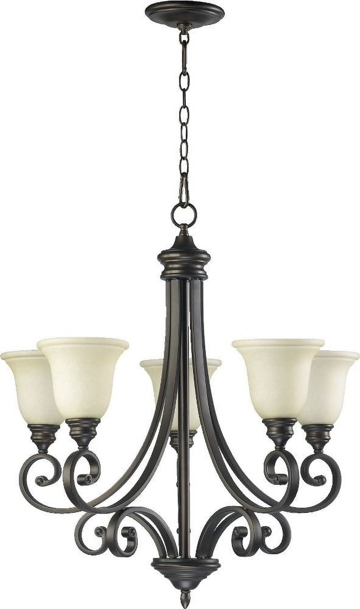 Quorum Lighting Bryant 5-Light Chandelier, 28 Width, 30 Height, Oiled Bronze Finish