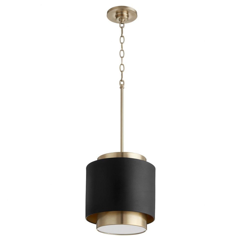 Quorum Lighting 1 - Light Pendant in  Noir/Aged Brass