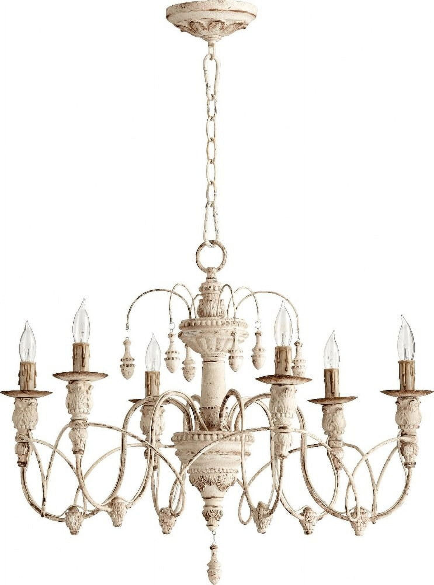 Quorum Lighting Salento 6-Light Chandelier, Persian White, 25 Width, 20 Height