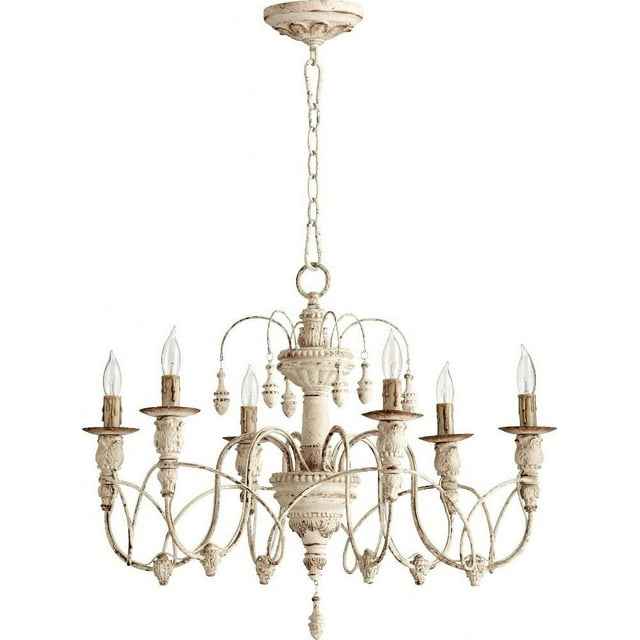 Quorum Lighting Salento 6-Light Chandelier, Persian White, 25 Width, 20 Height