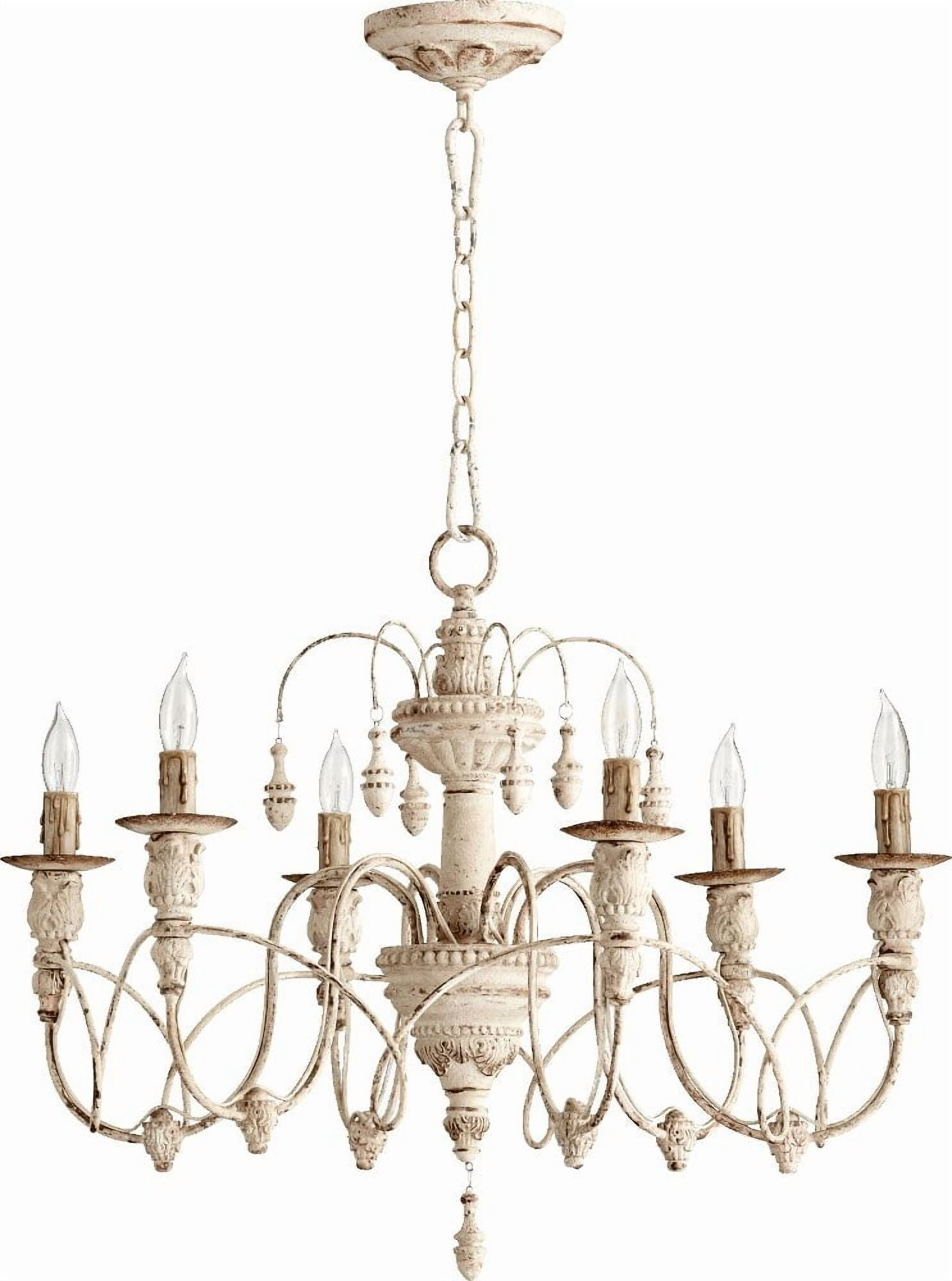Quorum Lighting Salento 6-Light Chandelier, Persian White, 25 Width, 20 Height