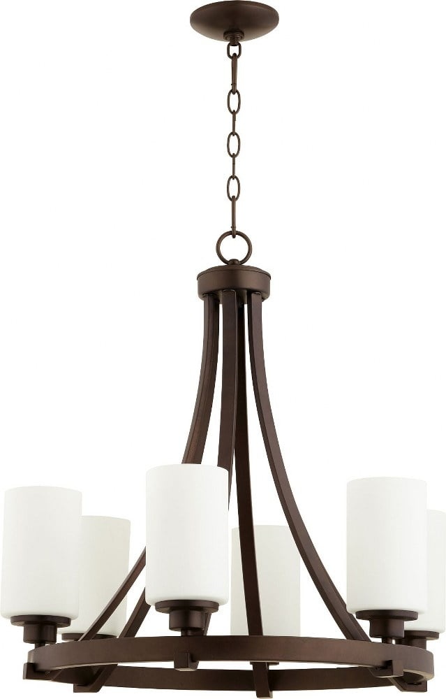 Quorum Lighting Lancaster 6-Light Chandelier, Oiled Bronze, 24.75W, 24.5H
