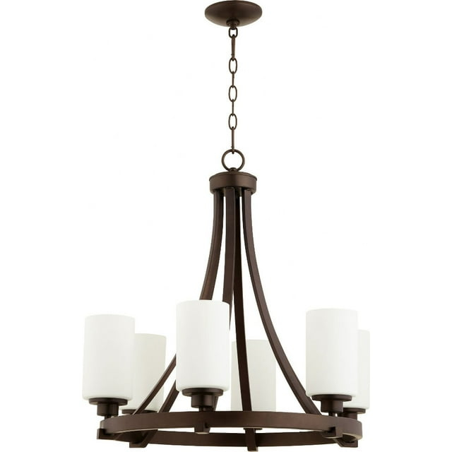 Quorum Lighting Lancaster 6-Light Chandelier, Oiled Bronze, 24.75W, 24.5H
