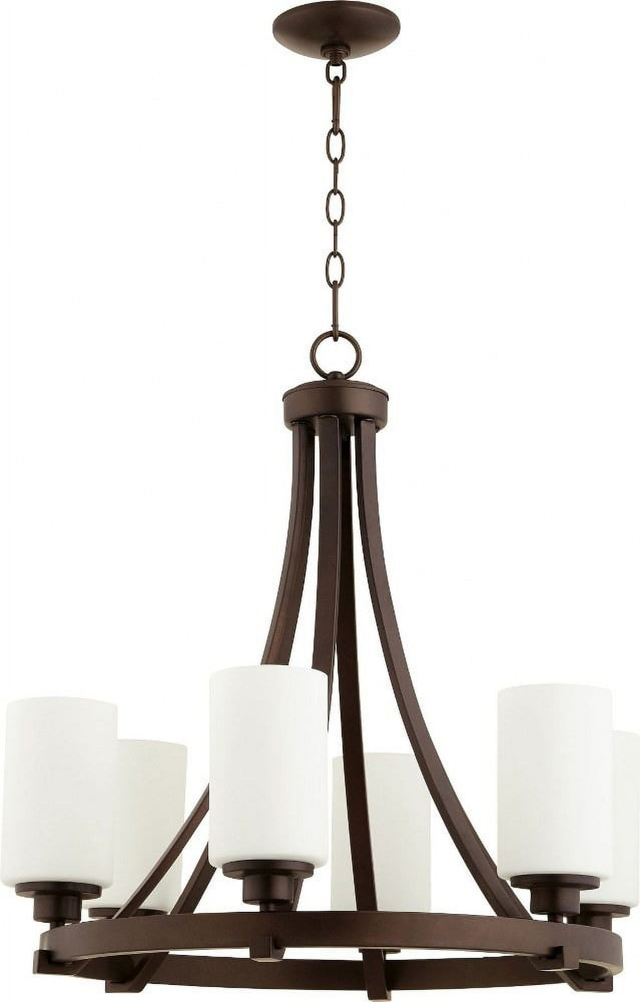 Quorum Lighting Lancaster 6-Light Chandelier, Oiled Bronze, 24.75W, 24.5H