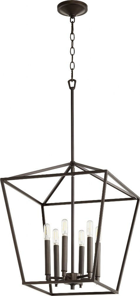 Quorum Lighting Gabriel 6-Light Entry Pendant, Oiled Bronze, 17W x 21H