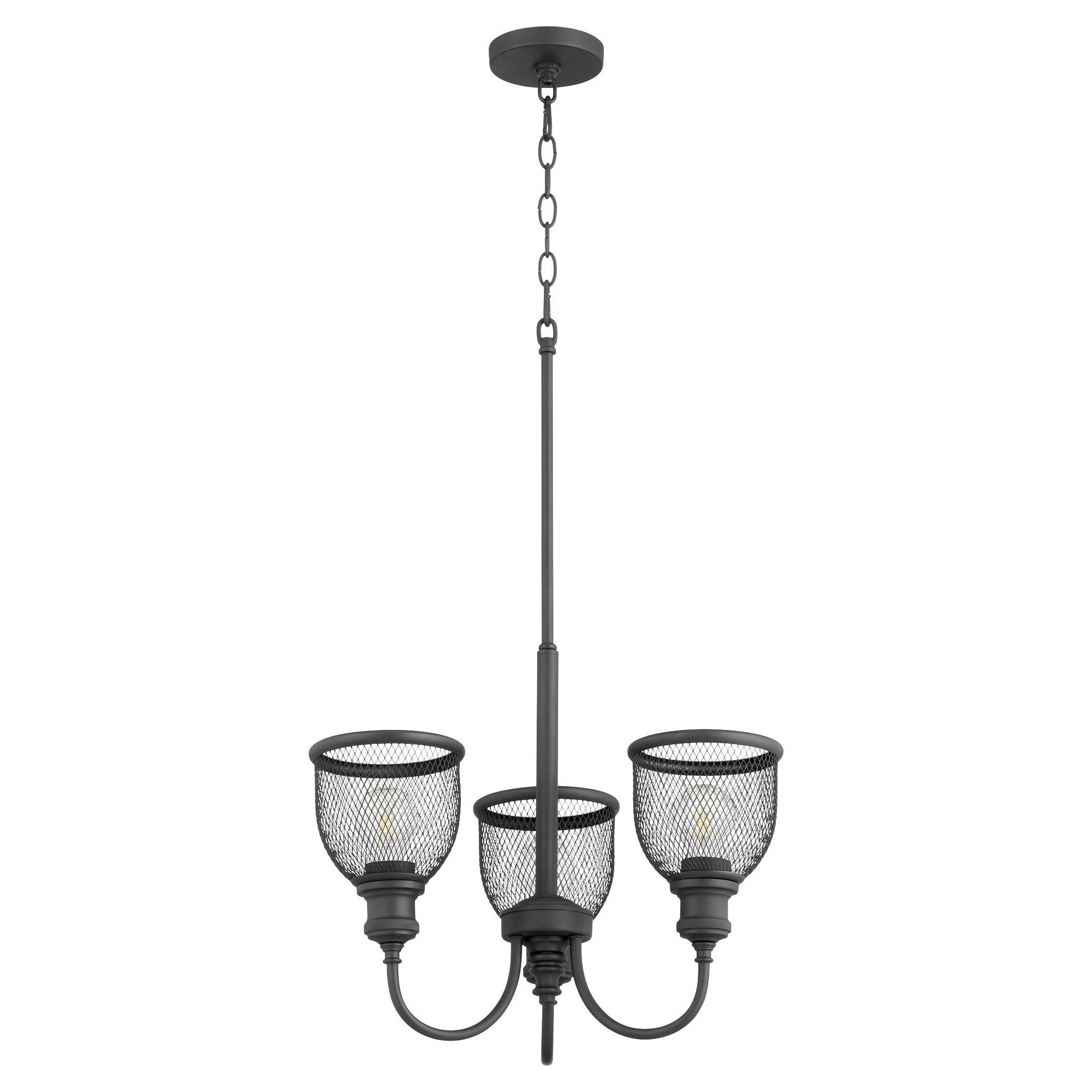 6212-3-69-Quorum Lighting-Omni - 3 Light Convertible Chandelier in Transitional style - 19 inches wide by 15.75 inches high-Noir Finish