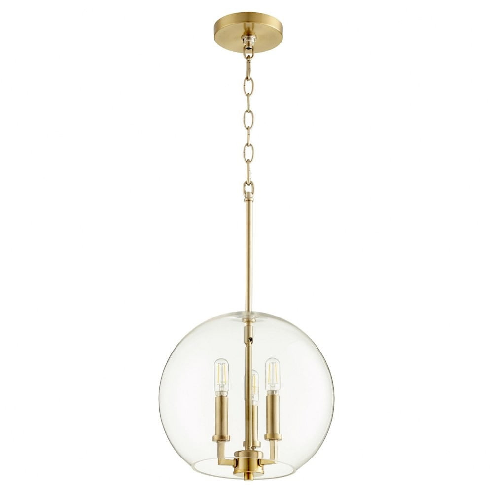 Quorum Lighting 3 - Light Pendant in  Aged Brass
