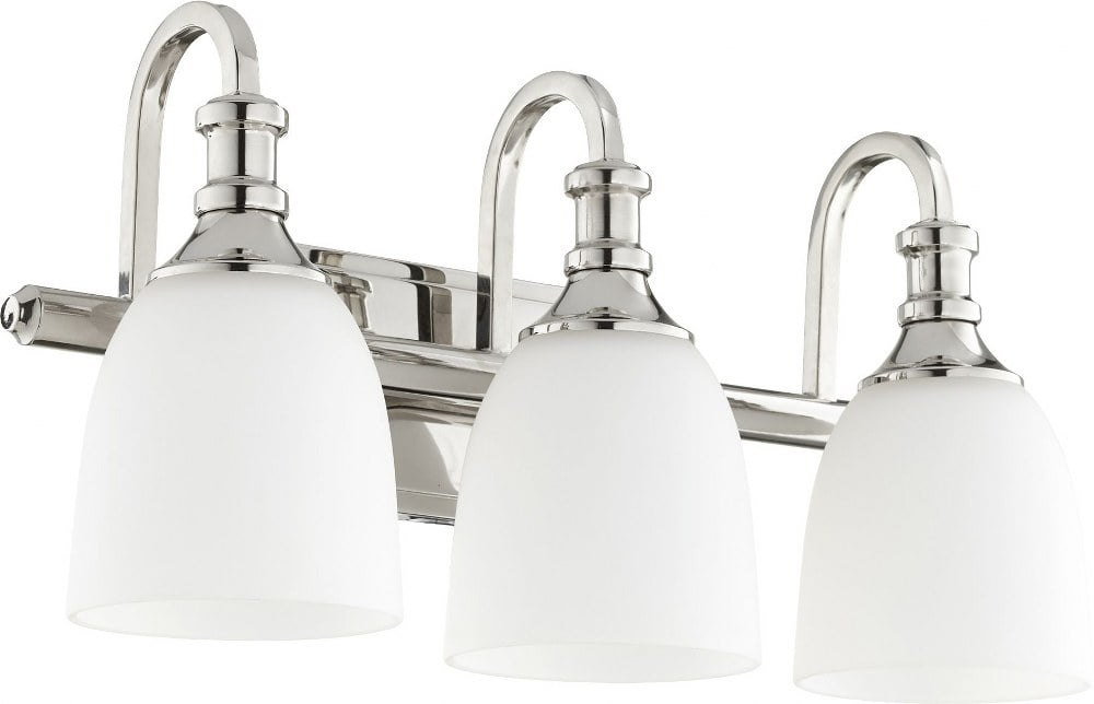 Quorum Lighting Richmond Glass 3-Light Polished Nickel Vanity Fixture