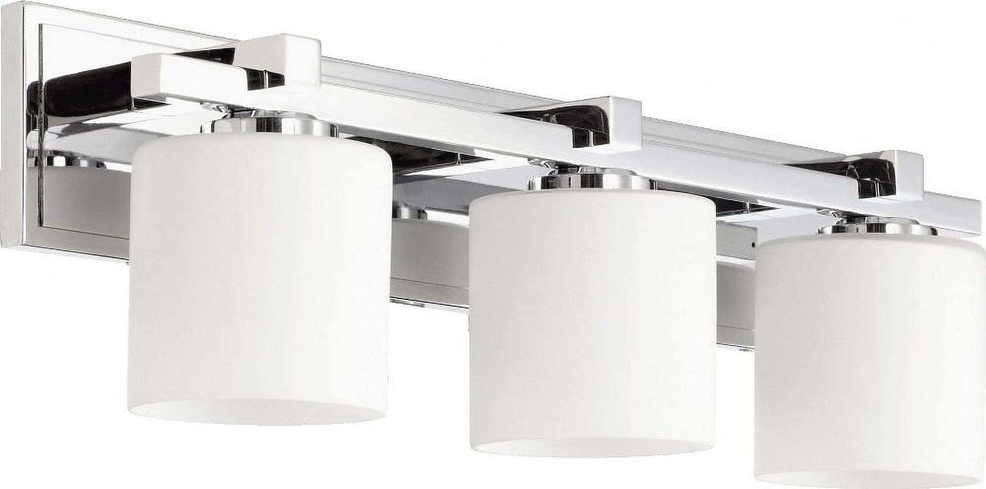 3 Light Cylinder Bath Vanity In Style 24 Inches Wide By 7.5 Inches High-Chrome Finish-Satin Opal Glass Color Quorum Lighting 5369-3-14