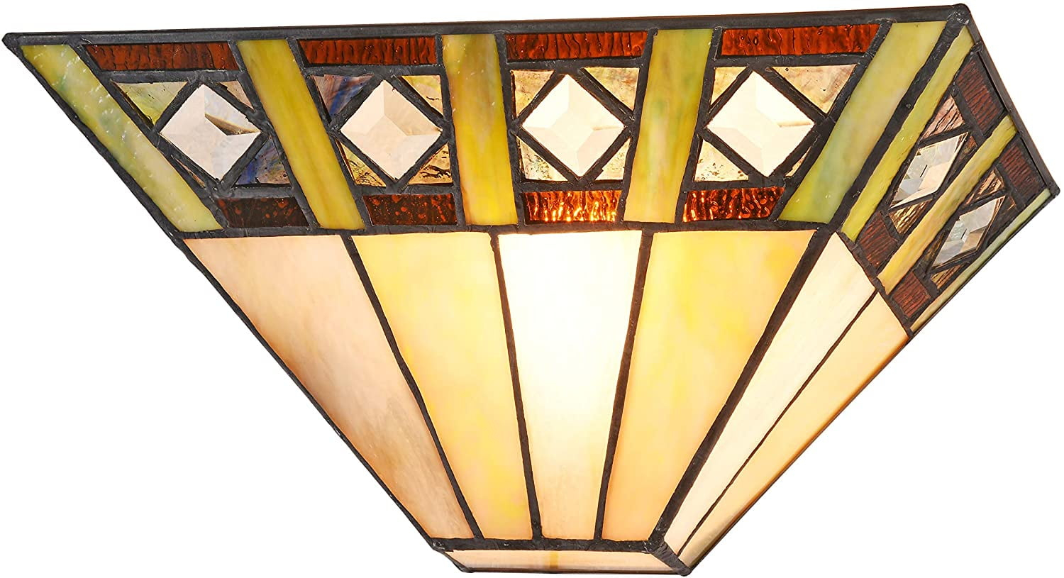 Chloe Lighting Giles Tiffany-Style 1 Light Mission Indoor Wall Sconce 12"Wide