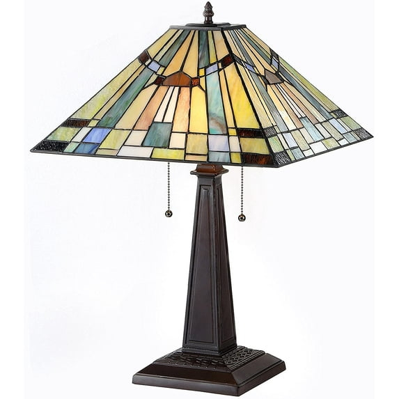Chloe Lighting CH33293MS16-TL2 Tiffany-style 2 Light Mission Table Lamp 16" Shade