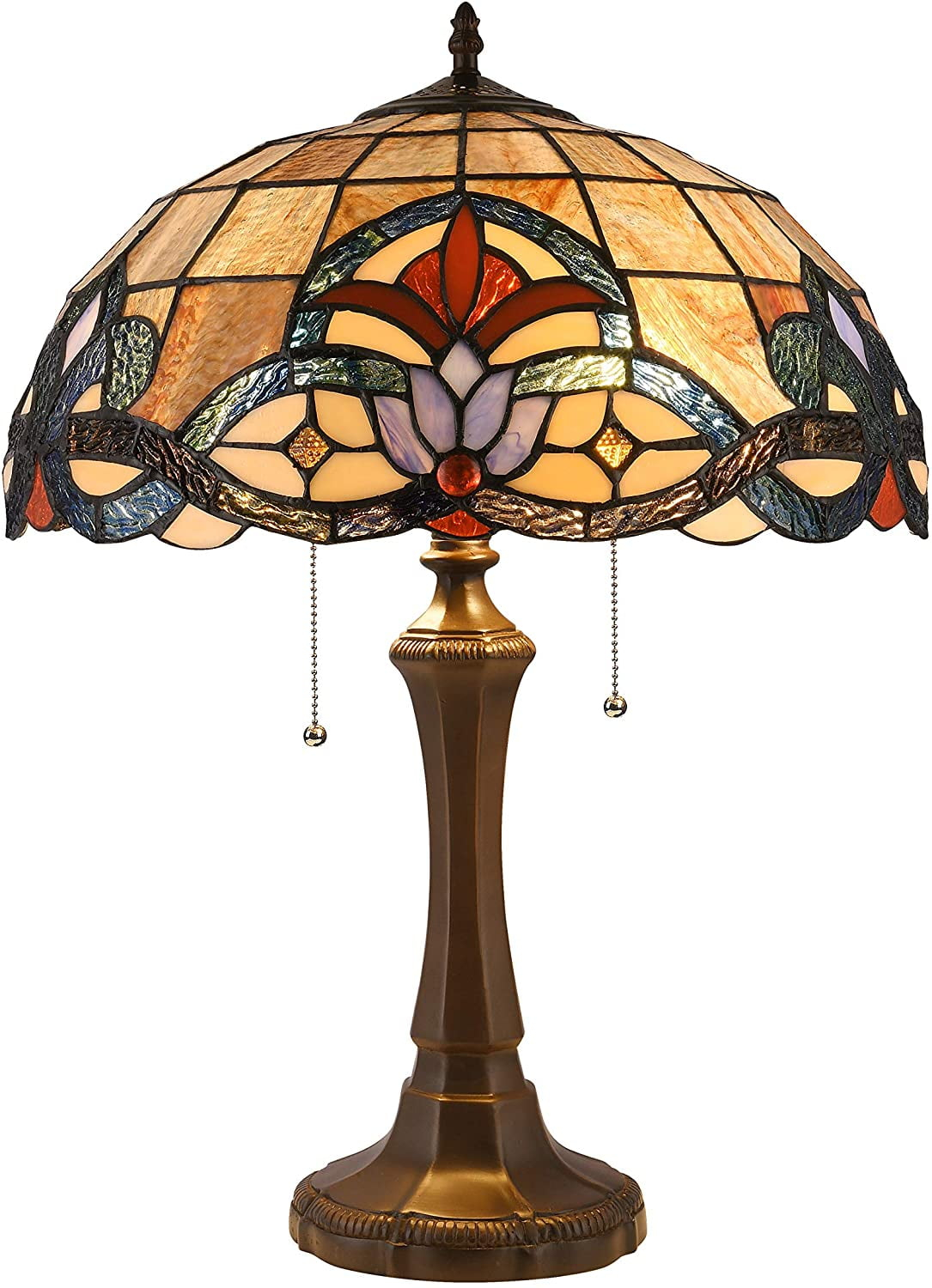 Chloe Lighting Ellington Tiffany-style Dark Bronze 2 Light Victorian Table Lamp 16inch Shade