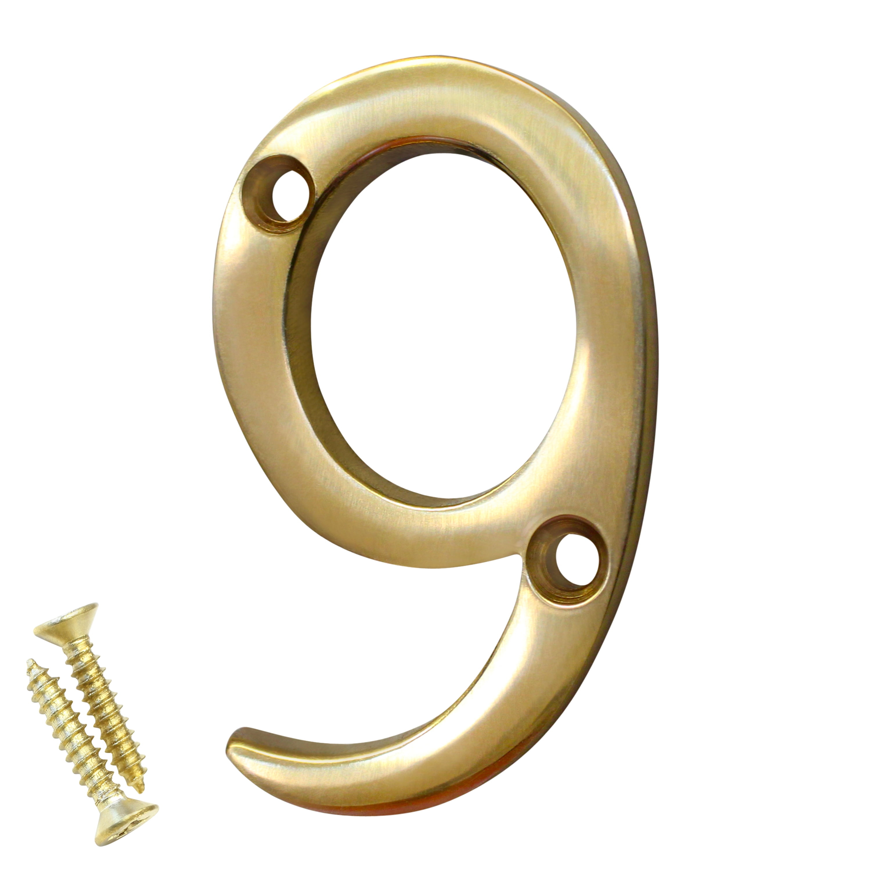 2'' H Reflective Brass House Number