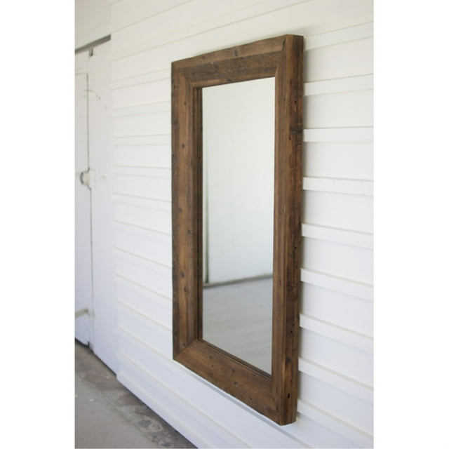 RECYCLED RECTANGLE WOOD FRAMED MIRROR