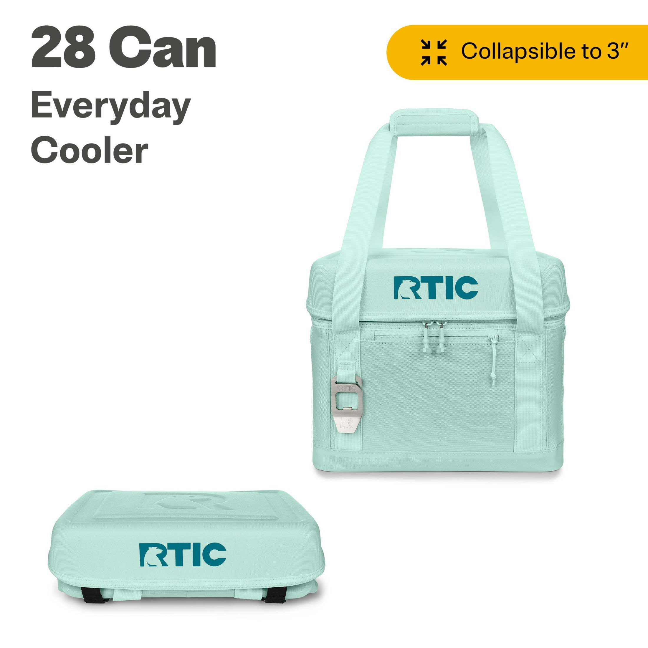 RTIC 28 Can Everyday Soft Cooler, 27 qt Collapsible with Bottle Opener, Fresh Mint