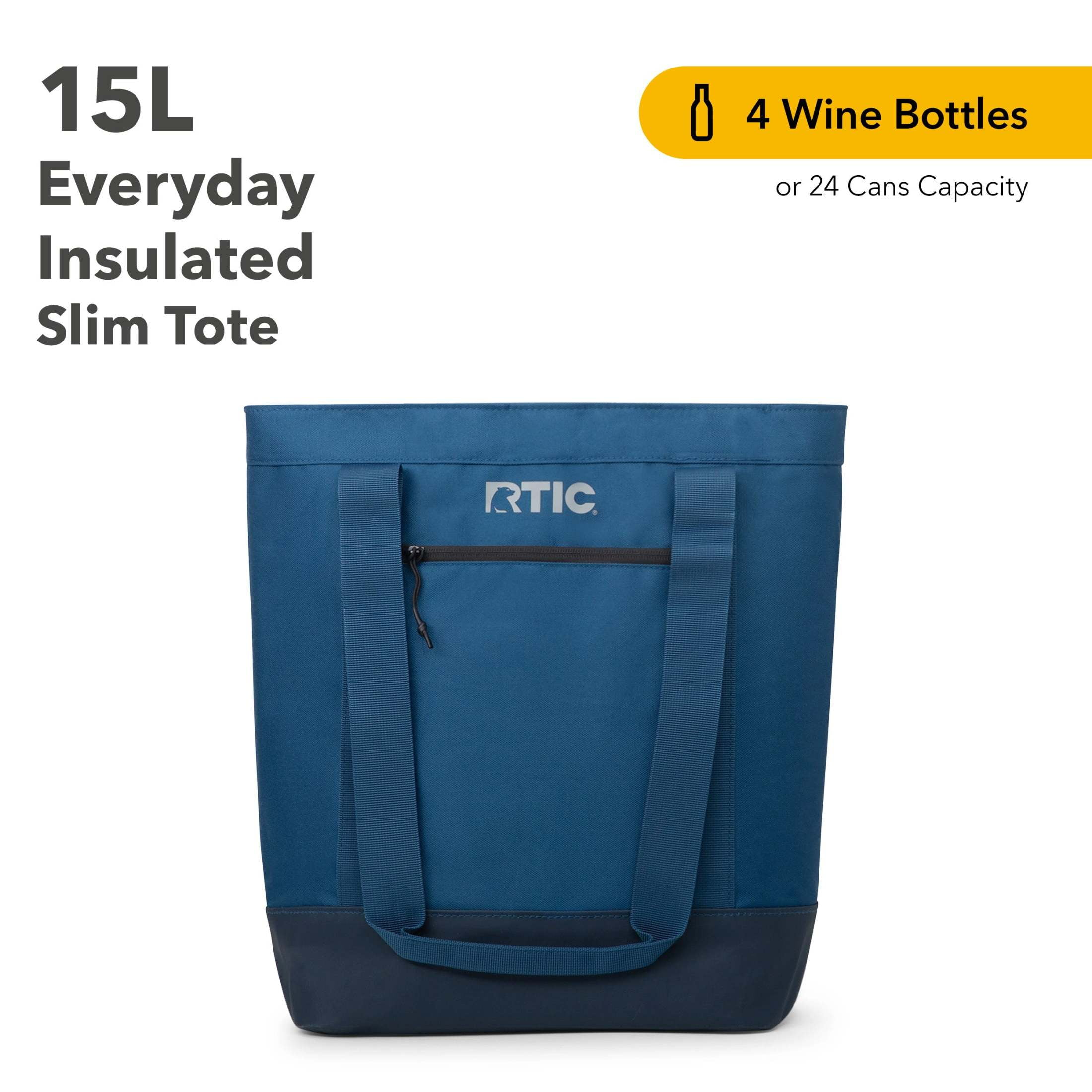 RTIC Everyday Insulated Slim Tote Bag, 15 Ltr Cooler Bag, Leak-Free Interior,  Navy