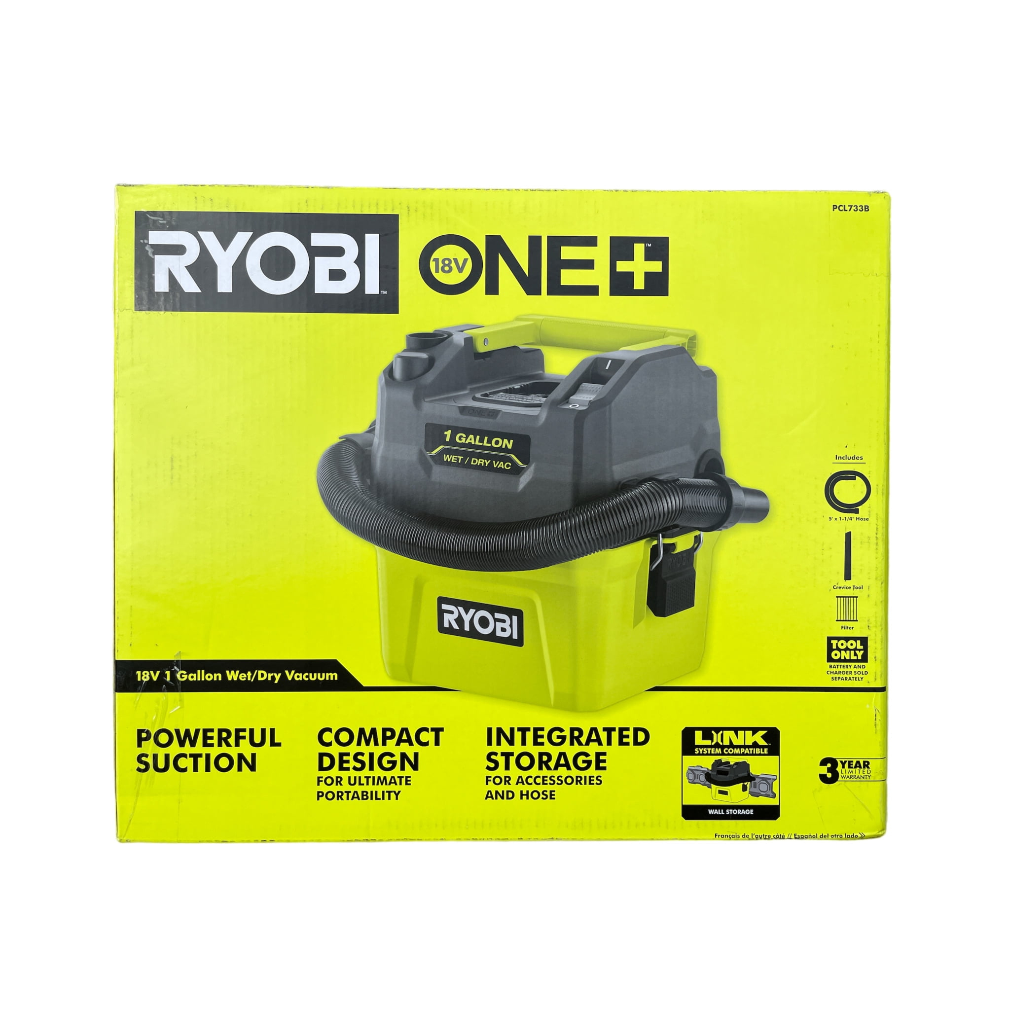RYOBI 18V ONE+, 1 Gallon, Cordless, Wet/Dry Vacuum Cleaner