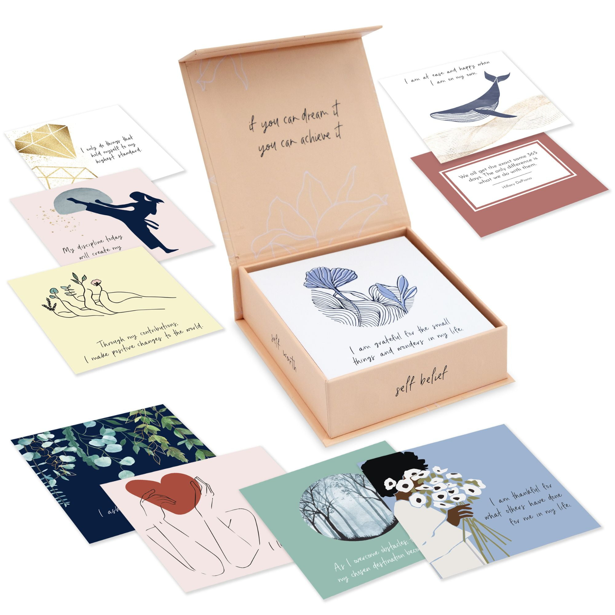 RYVE Positive Affirmations Cards for Women, 52 Count