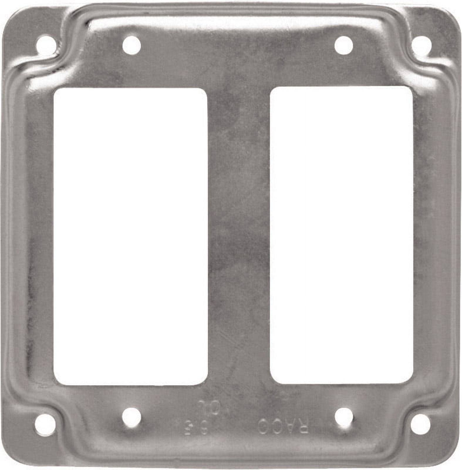 Raco  Square  Steel  2 gang Box Cover  For 2 GFCI Receptacles