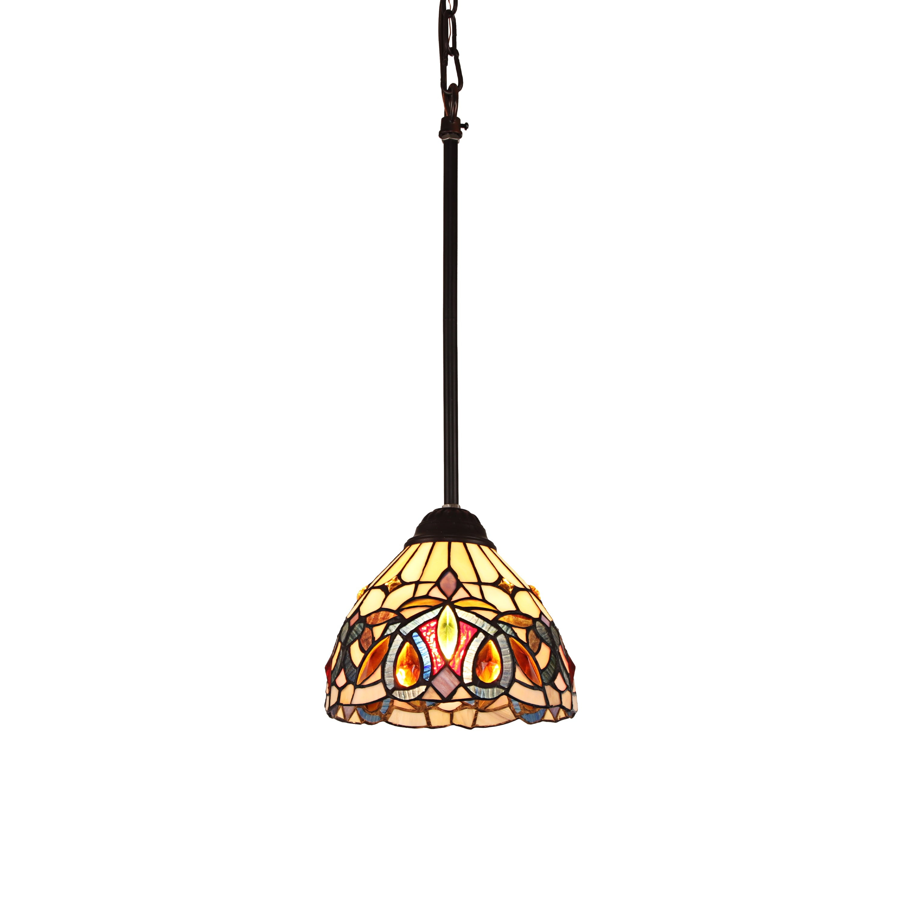 Radiance Goods Victorian Tiffany-Style Dark Bronze 1 Light Mini Pendant 8" Wide