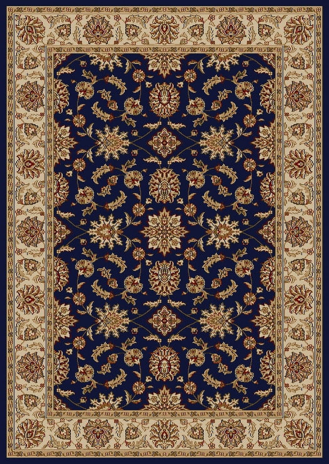 Radici Usa Como Area Rug 1592 Navy Blue Italian Bordered 2' 2" x 7' 7" Rectangle