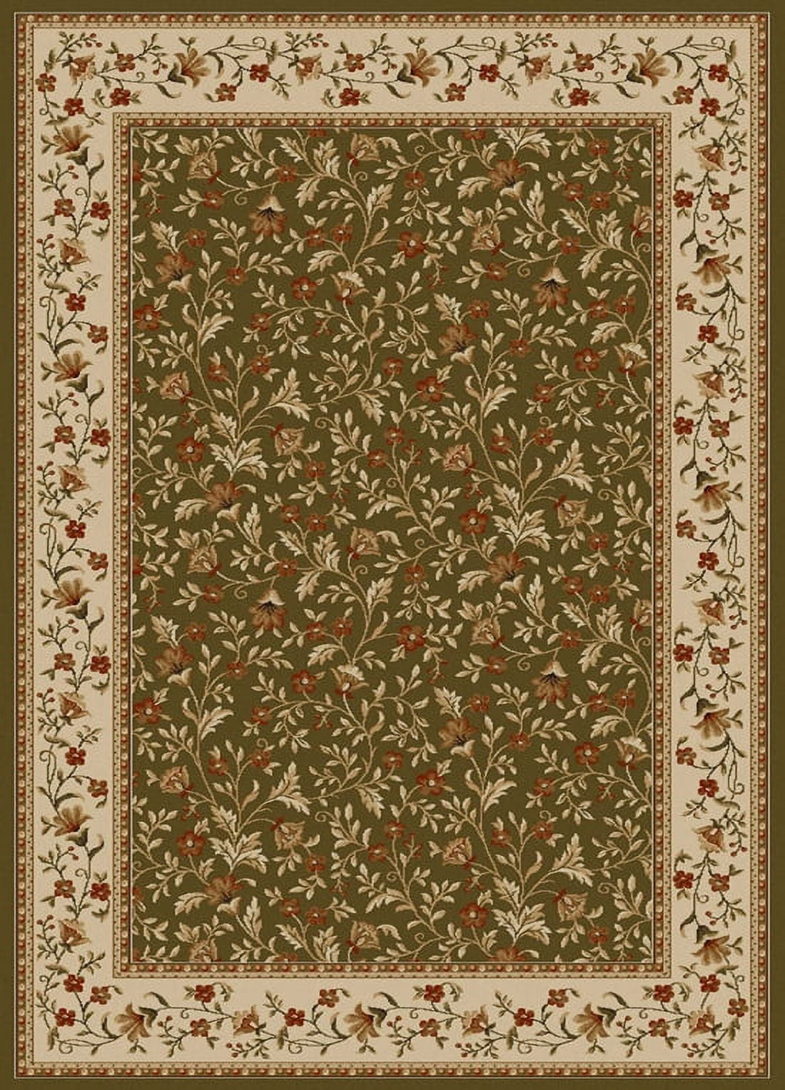 Radici Usa Como Area Rug 1593 Sage Italian Bordered 5' 5" x 7' 7" Rectangle