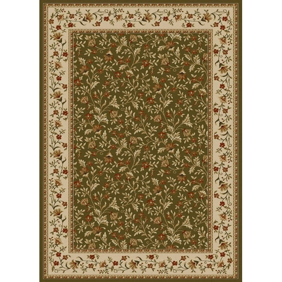 Radici Usa Como Area Rug 1593 Sage Italian Bordered 5' 5" x 7' 7" Rectangle