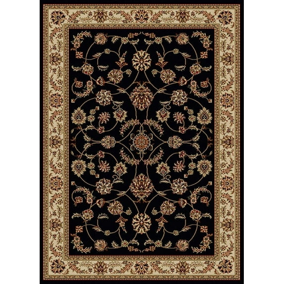 Radici Usa Como Area Rug 1596 Black Italian Bordered 5' 5" x 7' 7" Rectangle