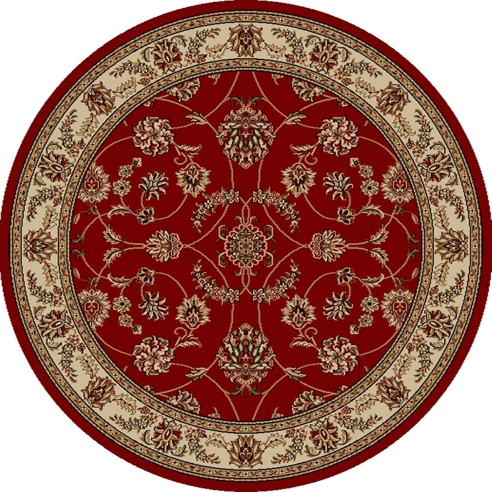 Radici Usa Como Area Rug 1596 Red Vines Leaves 8' x 8' Round