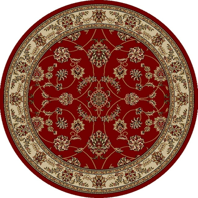 Radici Usa Como Area Rug 1596 Red Vines Leaves 8' x 8' Round