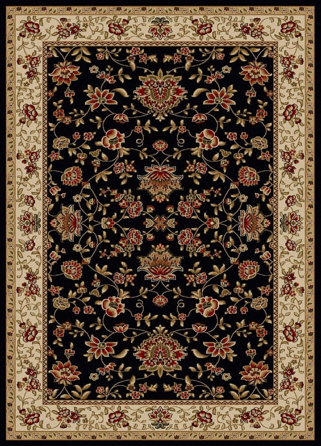 Radici Usa Como Area Rug 1597 Black Italian Bordered 3' 3" x 4' 11" Rectangle