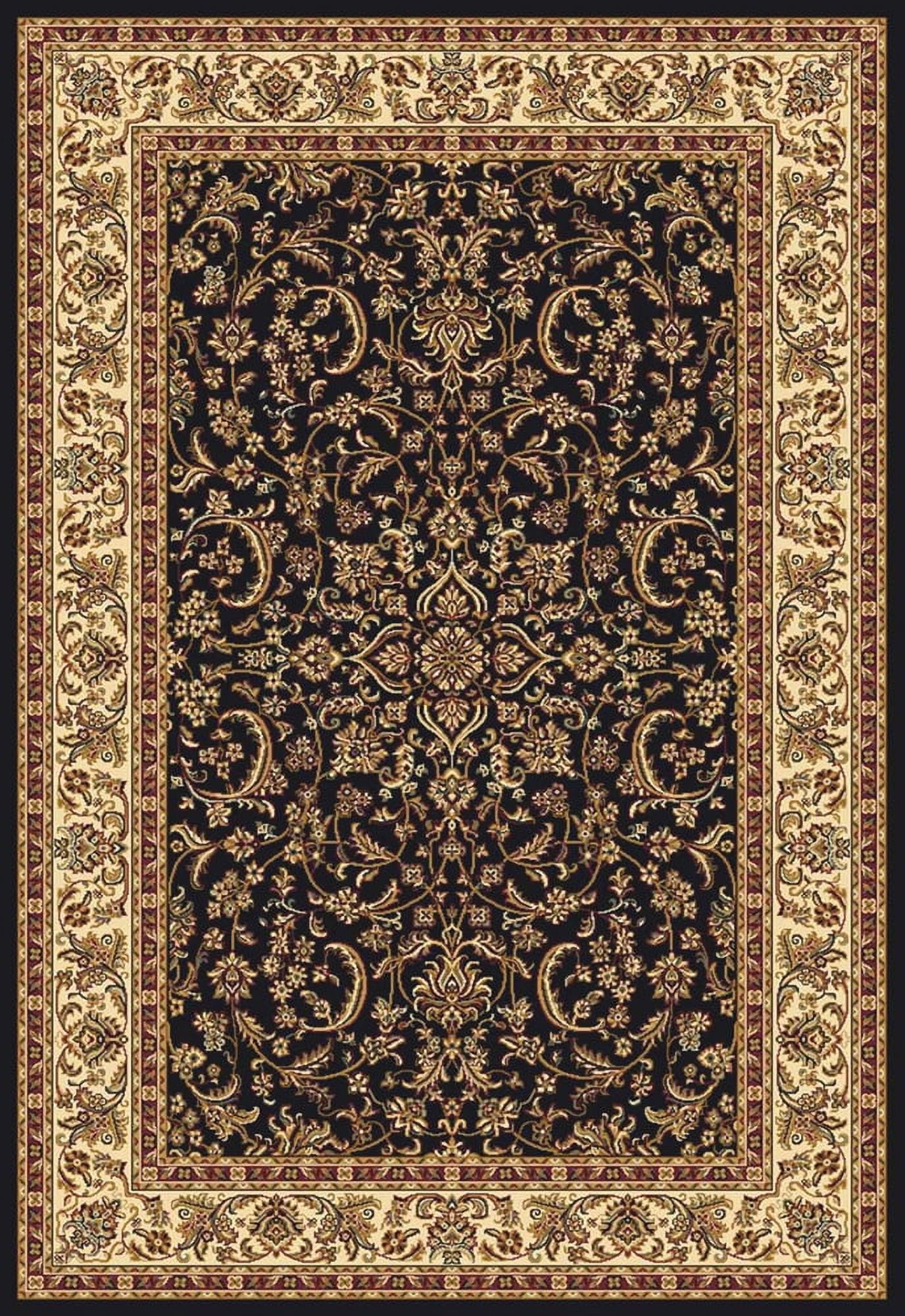 Radici Usa Noble Area Rug 1318 Black Bordered Medallion 3' 3" x 5' 4" Rectangle