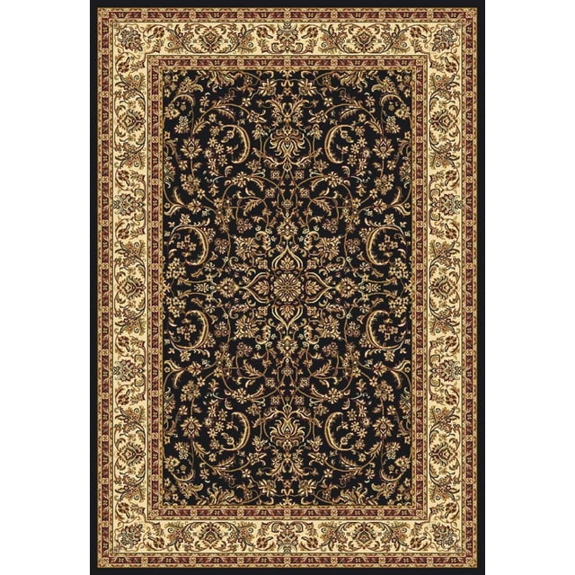 Radici Usa Noble Area Rug 1318 Black Bordered Medallion 3' 3" x 5' 4" Rectangle