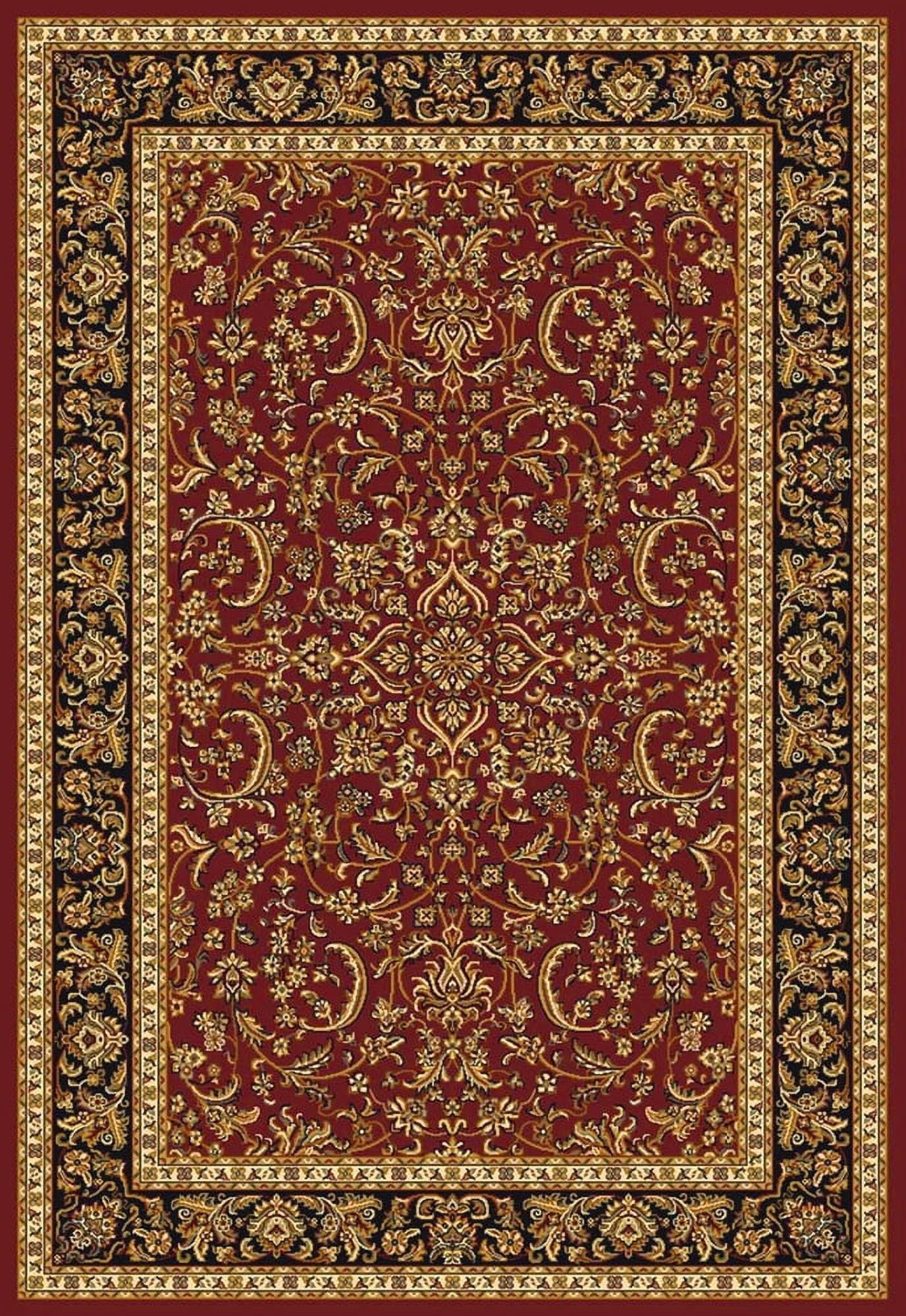 Radici Usa Noble Area Rug 1318 Burgundy Bordered Medallion 5' 5" x 8' 3" Rectangle