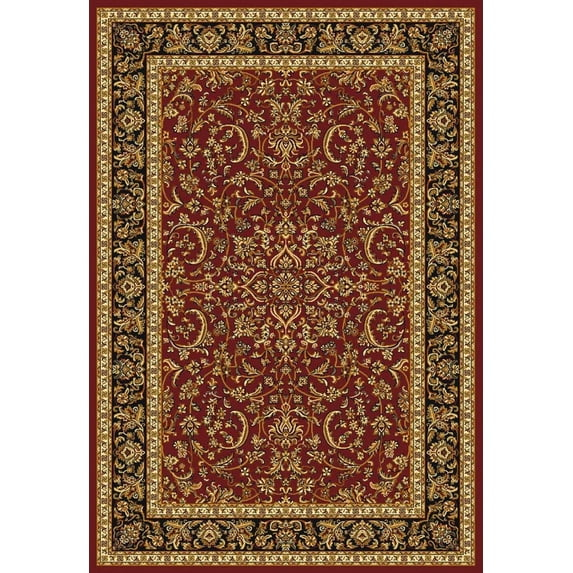 Radici Usa Noble Area Rug 1318 Burgundy Bordered Medallion 5' 5" x 8' 3" Rectangle