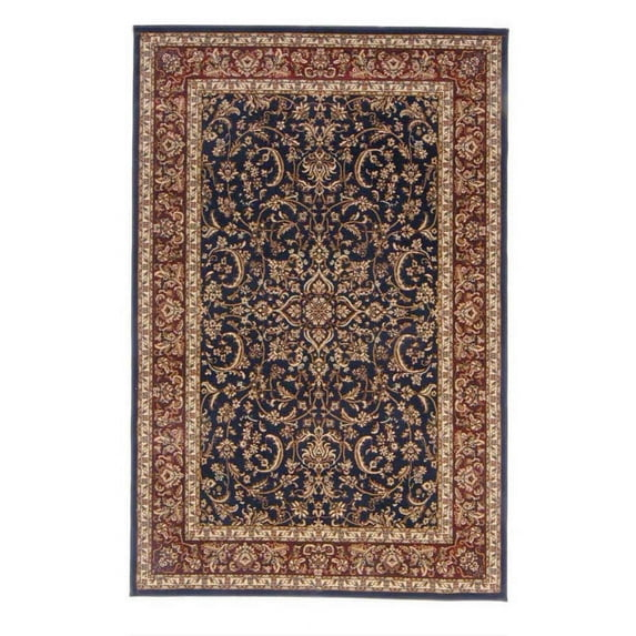 Radici Usa Noble Area Rug 1318 Traditional Navy Bordered Medallion 5' 3" x 5' 3" Round