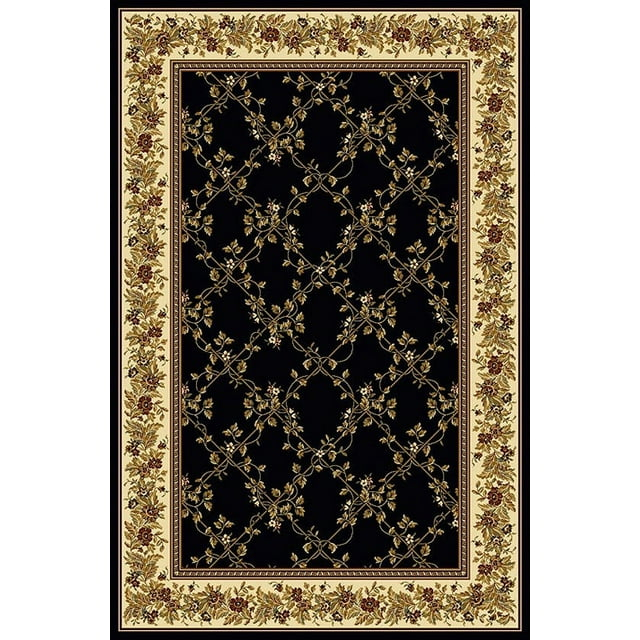 1427-1724-BLACK Noble Rectangular Black Transitional Italy Area Rug - 2 ft. 2 in. W x 8 ft. H