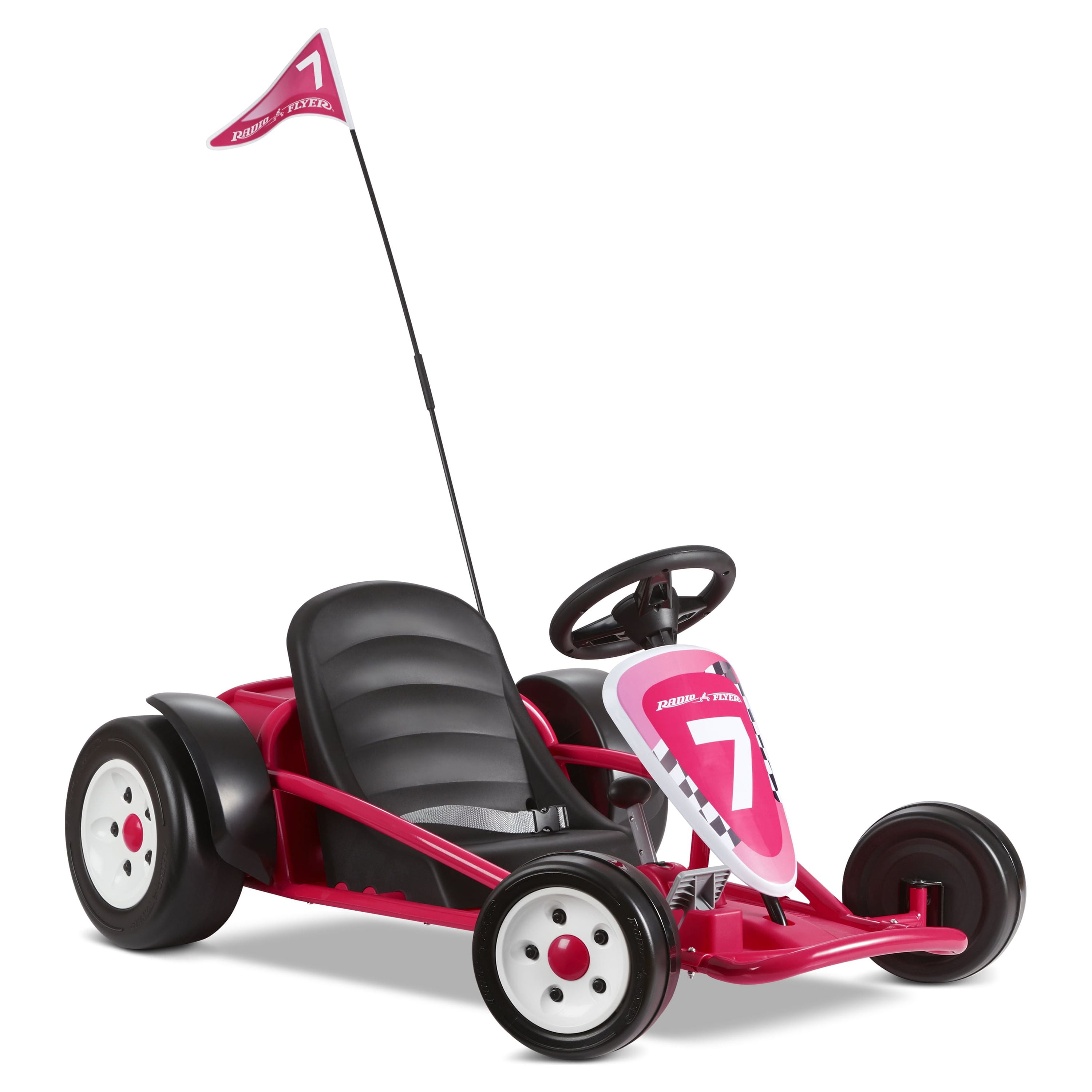 Radio Flyer Ultimate Go-Kart Kids Ride-On Toy, 24 Volts, Outdoor Fun with 3 Speed Settings and Automatic Braking, Pink