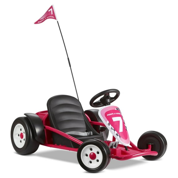 Radio Flyer Ultimate Go-Kart Kids Ride-On Toy, 24 Volts, Outdoor Fun with 3 Speed Settings and Automatic Braking, Pink