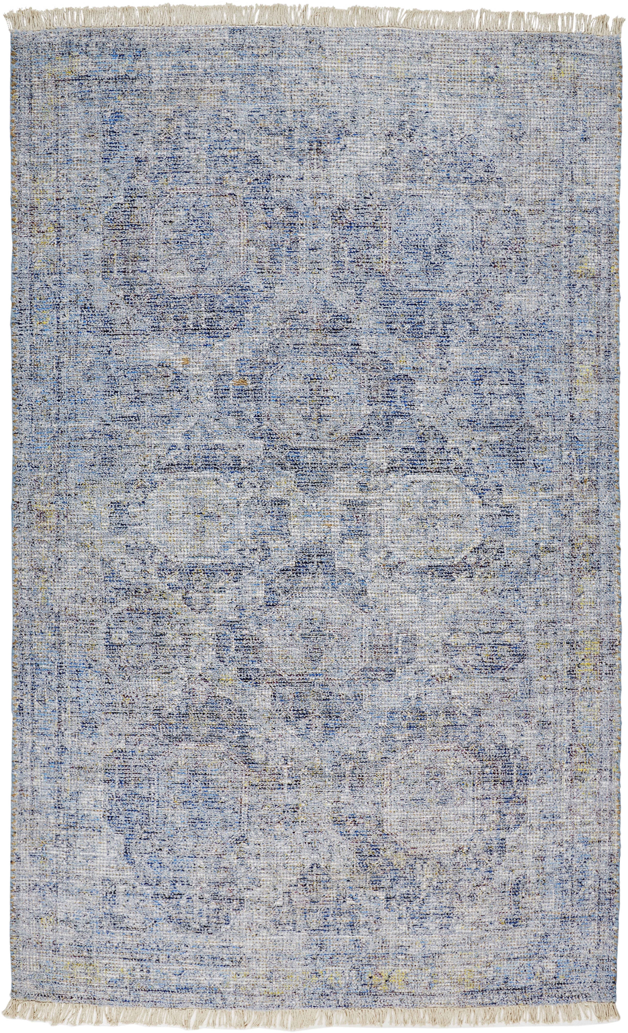 Ramey Vintage Space Dyed Wool Rug, Classic Blue/Beige, 5ft x 7ft - 6in Area Rug
