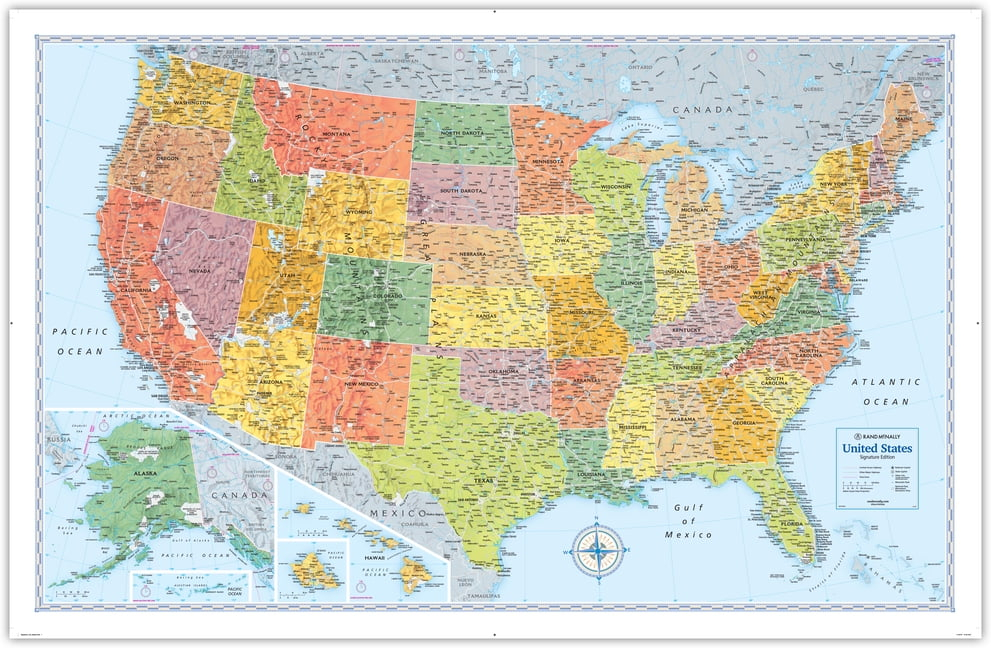 Rand McNally Signature Edition U.S. Wall Map - Folded, (Paperback)