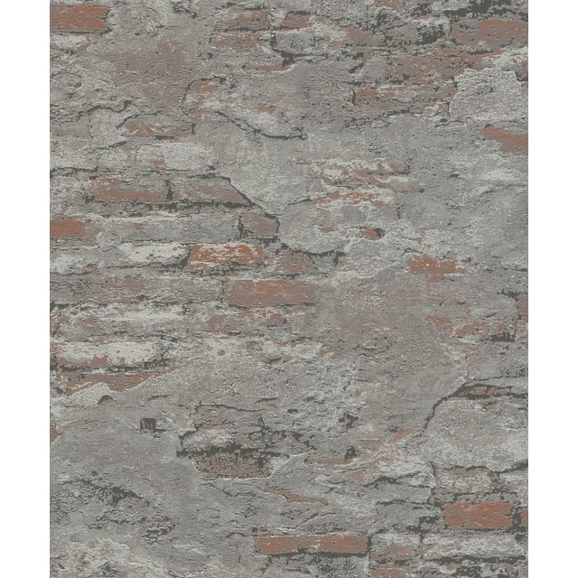Rasch Templier Off White Distressed Brick Unpasted Non Woven Wallpaper, 20.5-in by 33-ft, 56.4 sq. ft.