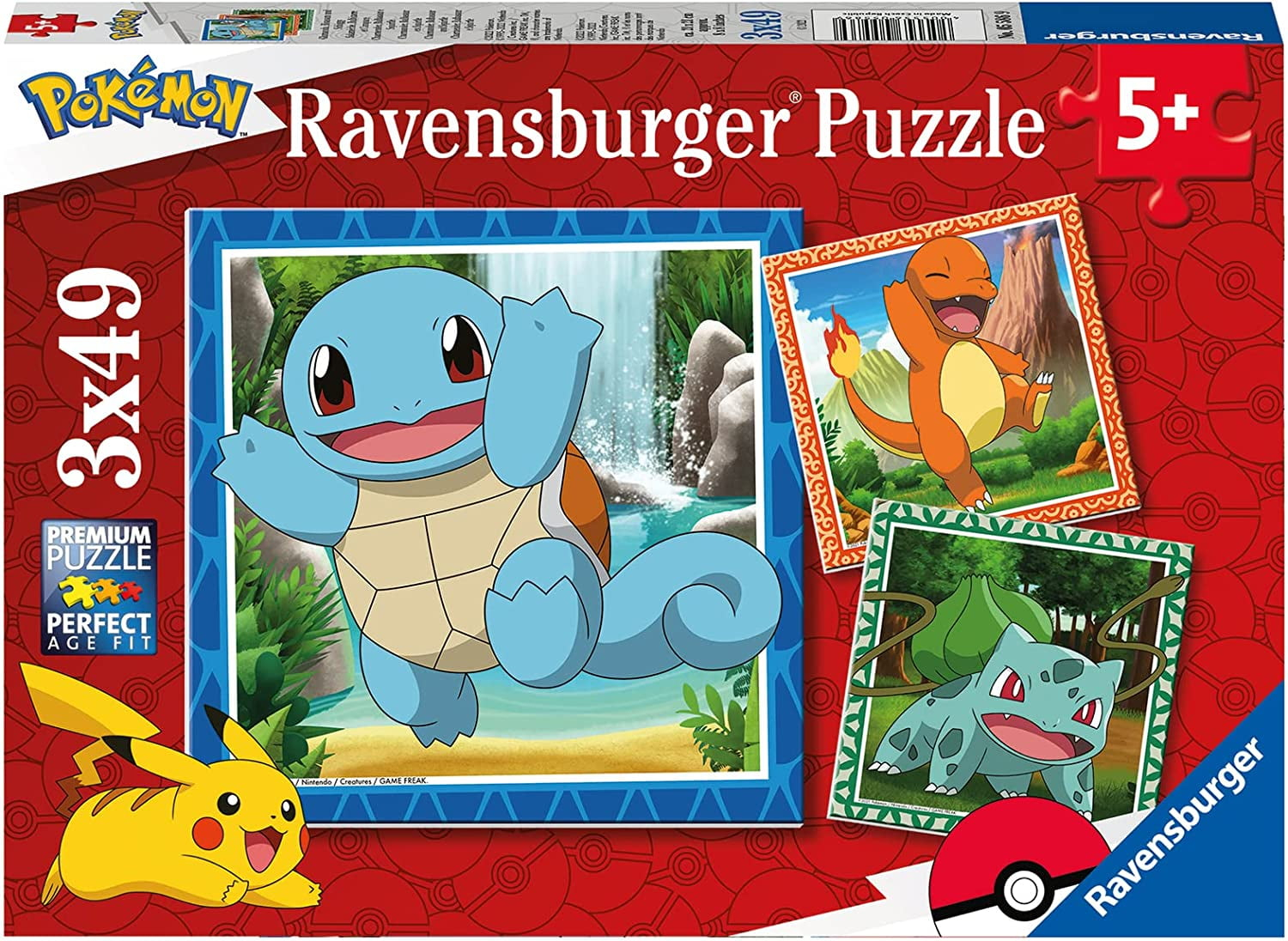Ravensburger 5586 Pokemon Jigsaw Puzzles for Kids Age 5 Years Up-3x 49 Pieces-Pikachu