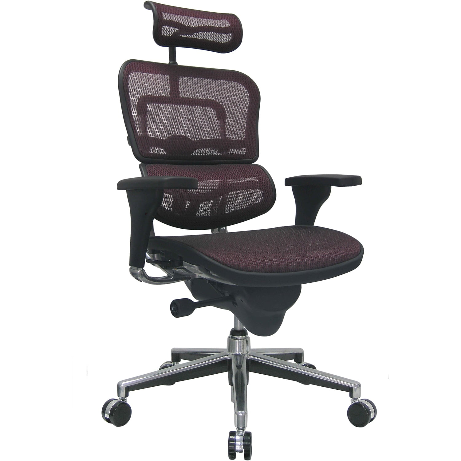 Raynor Eurotech Ergo Human High Back Managers Chair with Headrest and Mesh Plum Red ME7ERG-Red(N)