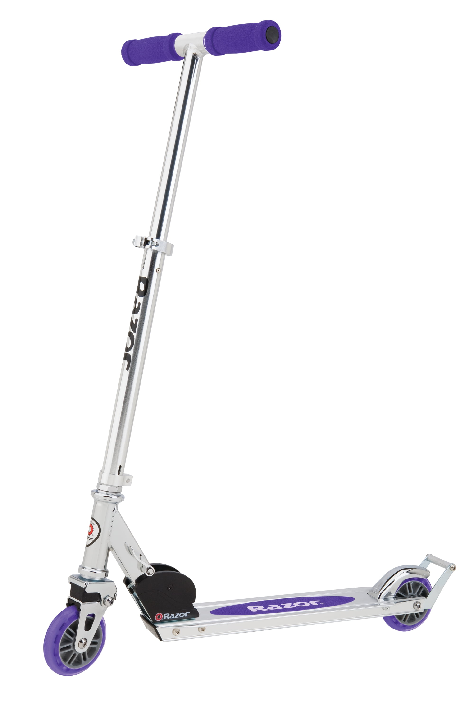 Razor A2 Kick Scooter – Purple, Wheelie Bar, Foldable, Lightweight, for Child Ages 5+