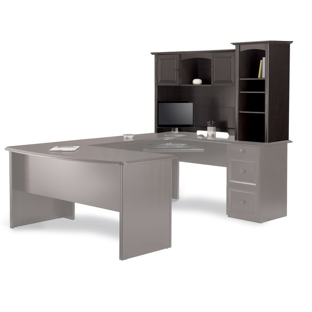 Realspace® Broadstreet 65"W Hutch For U-Shaped Desk, Walnut